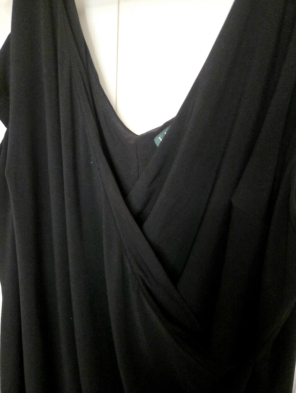 Lauren Ralph Lauren Black Cold-Shoulder Draped Women’s Dress - Picture 3 of 9